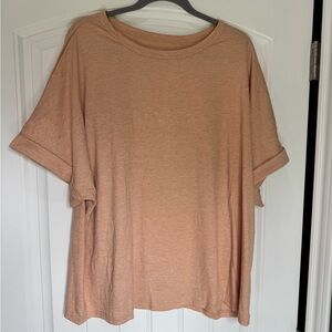 Women’s XL Nude Blush Short Sleeve Basic Tee Soft Casual Top